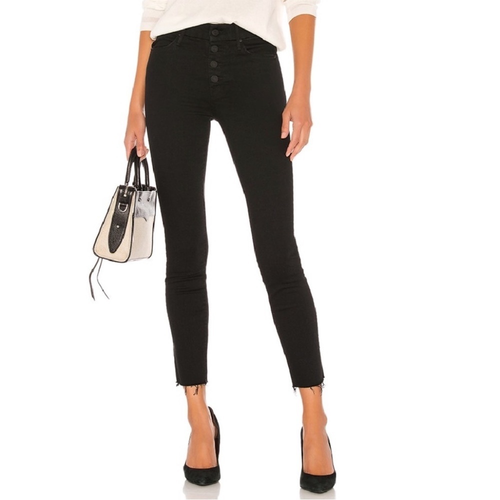 MOTHER Pixie Ankle Fray Not Guilty (Black) Wash Jeans - 26